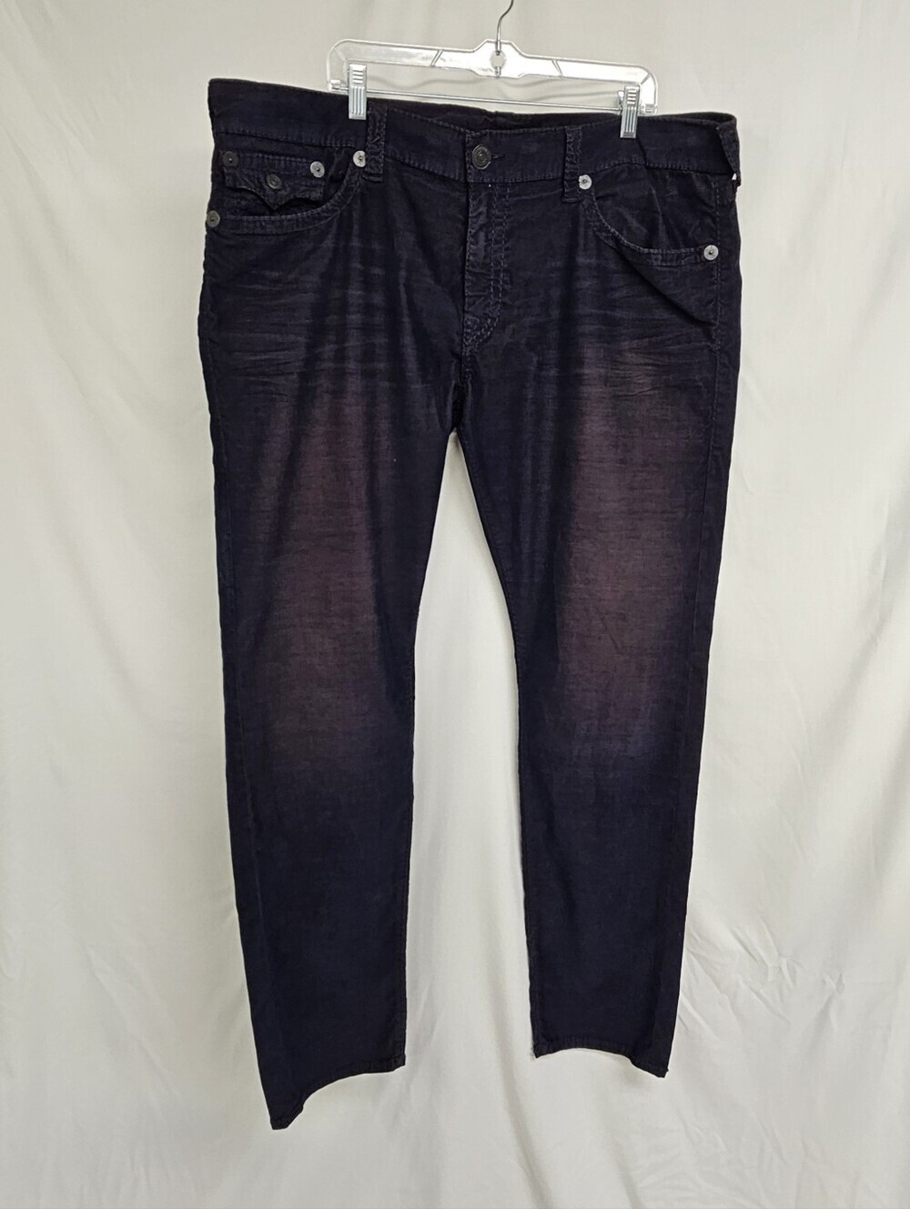 True Religion Men's Geno Relaxed Slim Fit Corduroy Flap Pocket Pants SZ 42 X 34